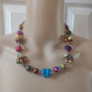 New Multi colored stones necklace and earrings set Esmor